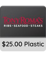 $25.00 Tony Roma's Gift Card