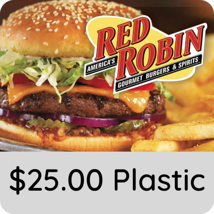 $25.00 Red Robin Gift Card