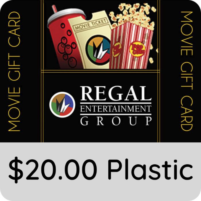 $20.00 Regal Cinemas Gift Card