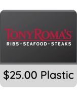 $25.00 Tony Roma's Gift Card
